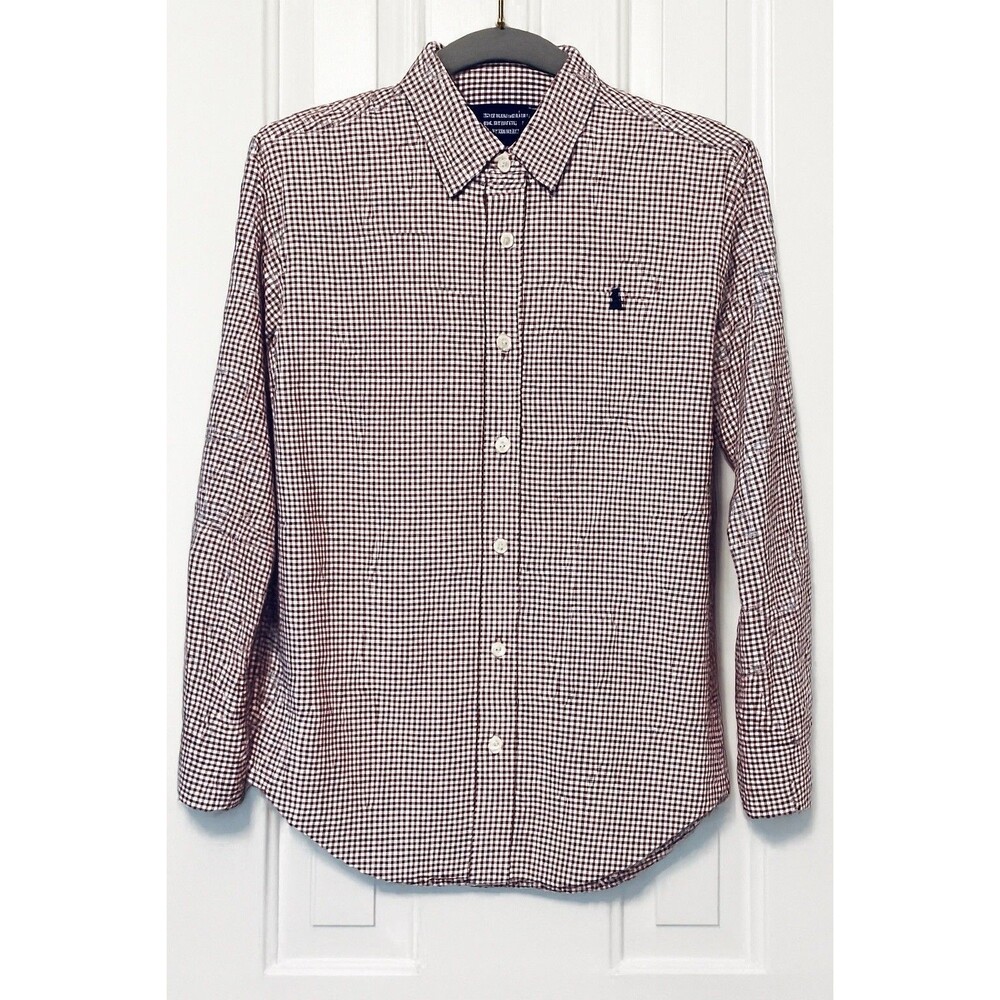 Ralph Lauren Button Down Shirt Plaid Check Long Sleeve Boys Size L (14-16)